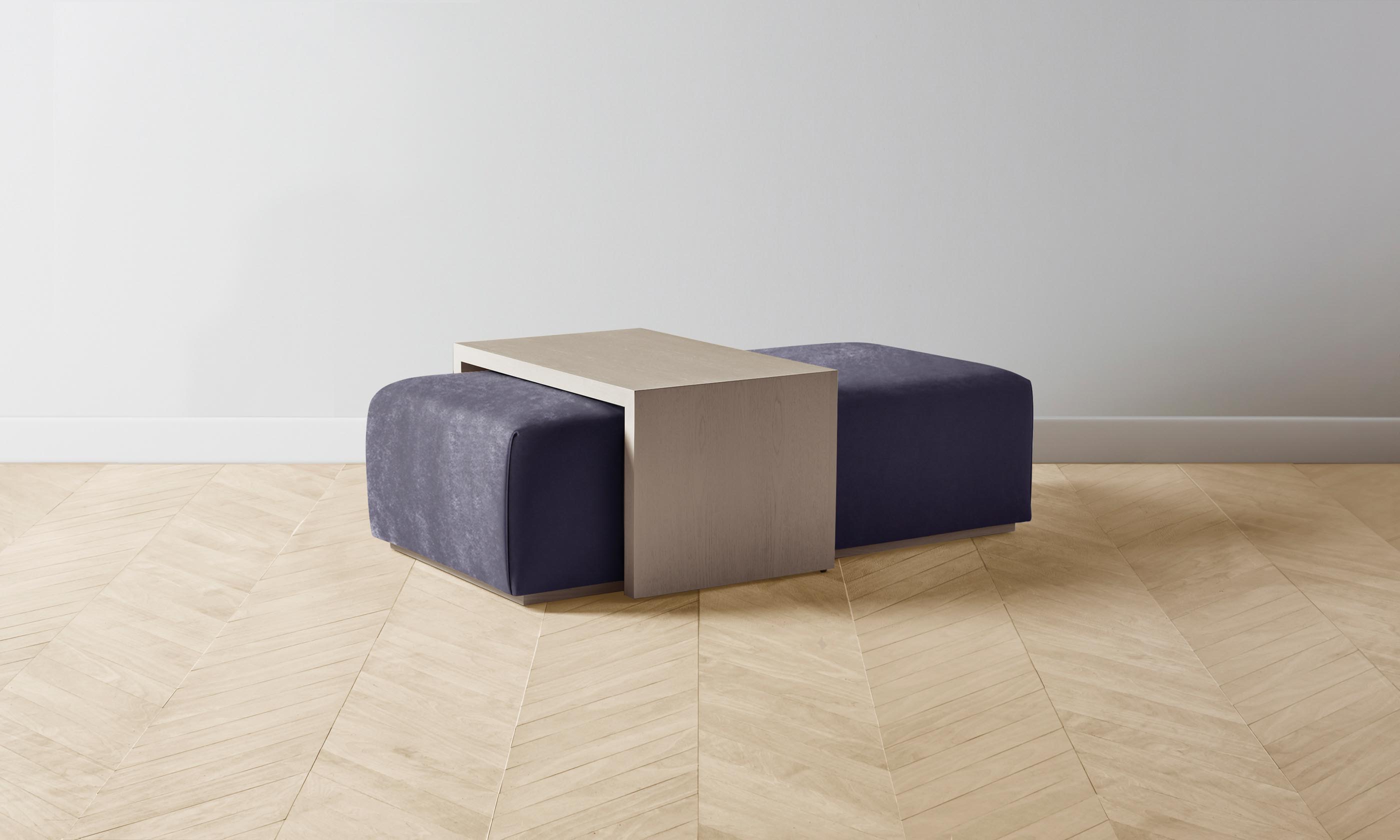 The Bowery Ottoman - Luxe Performance Velvet Flannel Upholstered Storage Bench for Living Room, Bedroom & Entryway - Stylish & Functional Home Decor