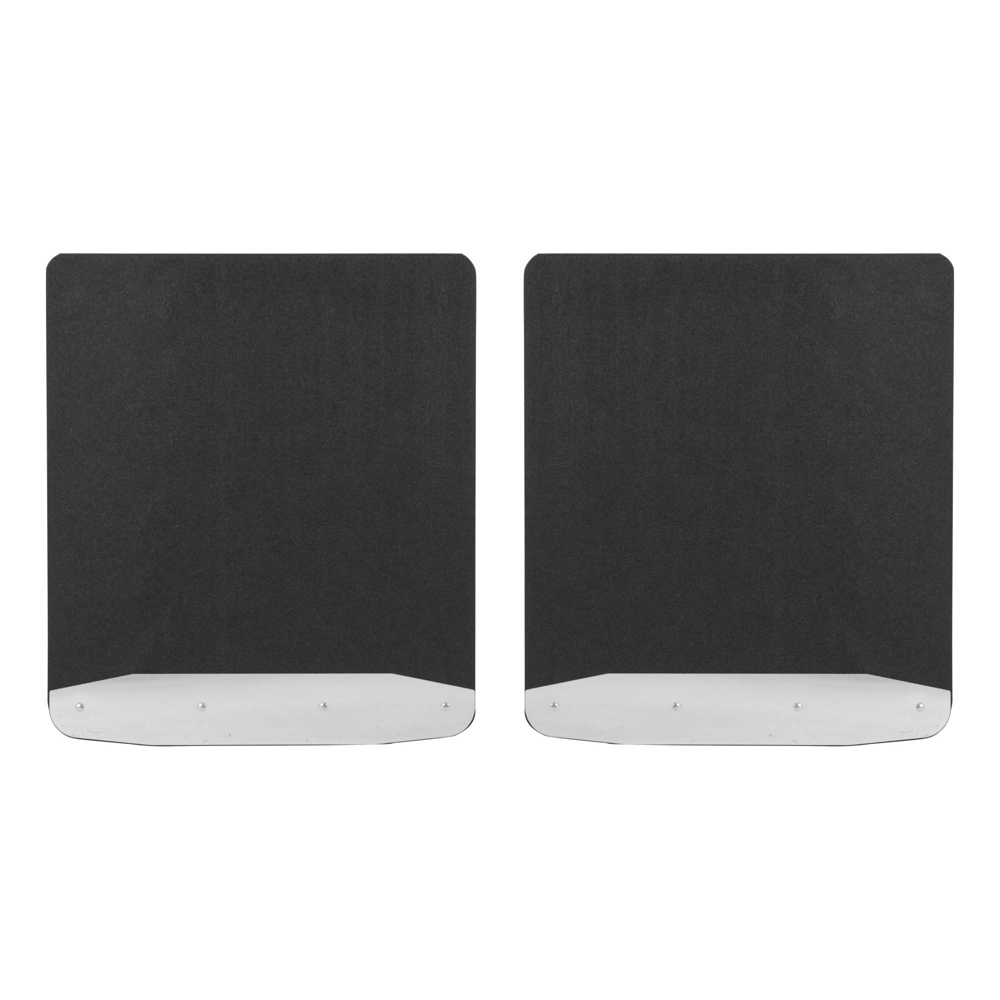 LUVERNE 252023 Universal 20x23 Inch Textured Rubber Mud Flaps with Stainless Steel Plates - Heavy Duty Splash Guards for Trucks, SUVs, and Pickups - All Weather Protection for Mud, Rocks, and Road Debris