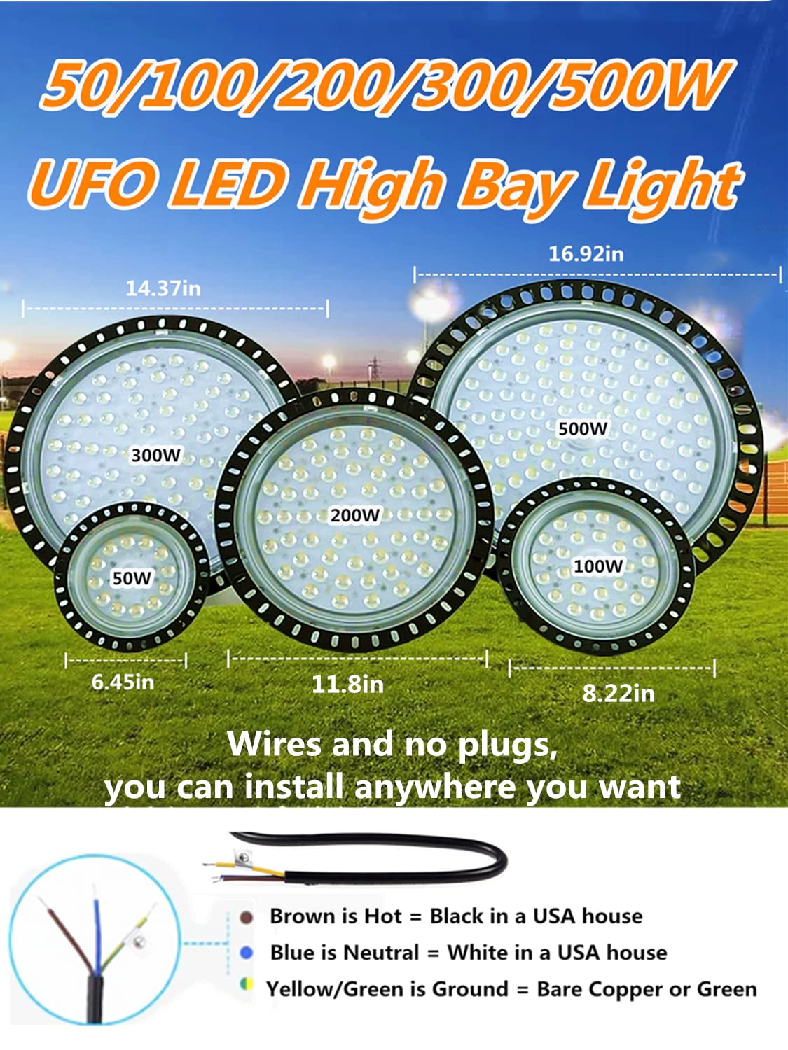 300W UFO LED High Bay Lights - 3 Pack Super Bright 30000LM, 6500K Daylight White, IP65 Waterproof - Ideal for Factories, Warehouses & Workshops (Energy Efficient Industrial Lighting Solution)