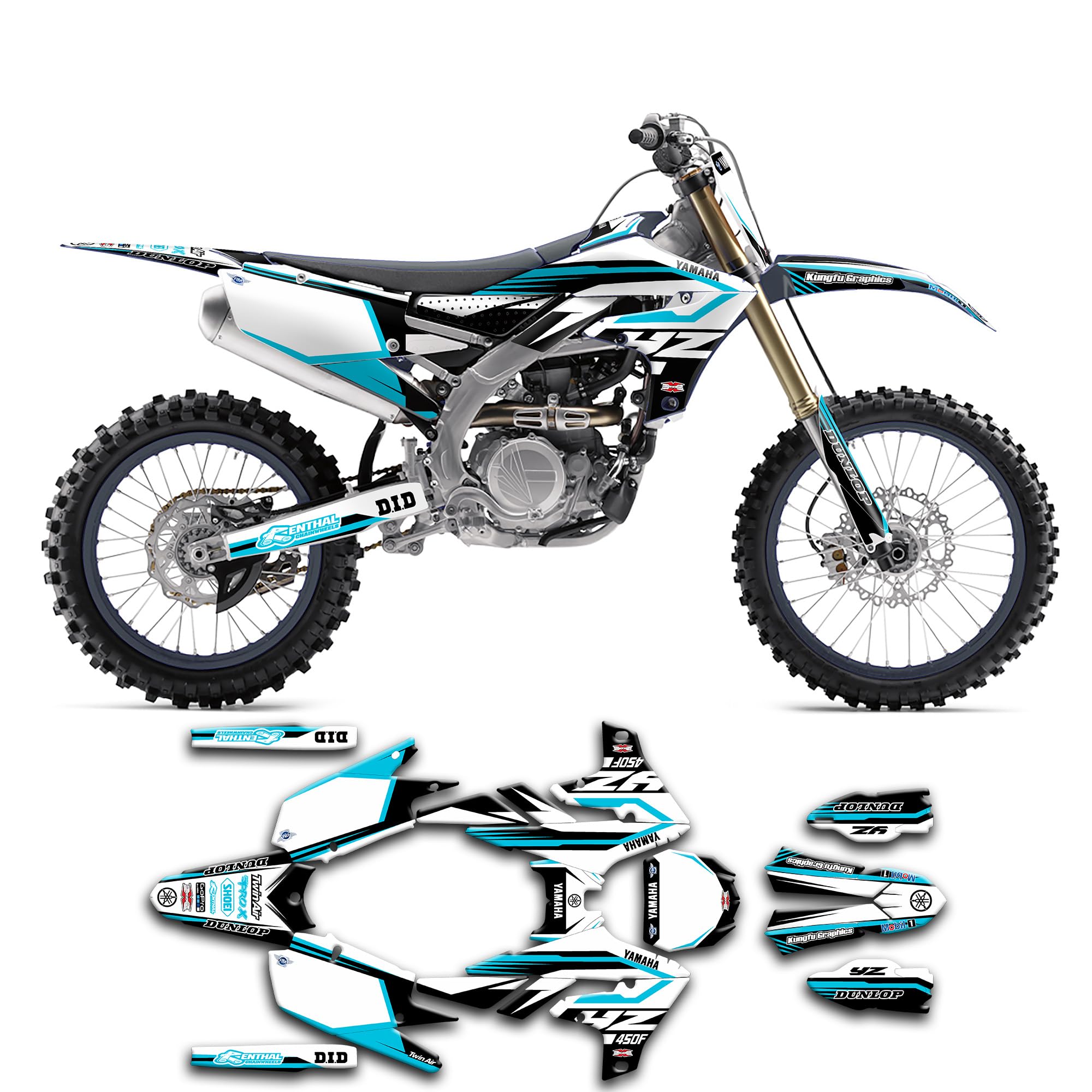 High-Quality YZF250 YZ250F 2019-2023 Custom Graphics Decal Kit - Durable Vinyl Stickers for Motorcycle Body Styling - Perfect for Off-Road Racing & Bike Customization