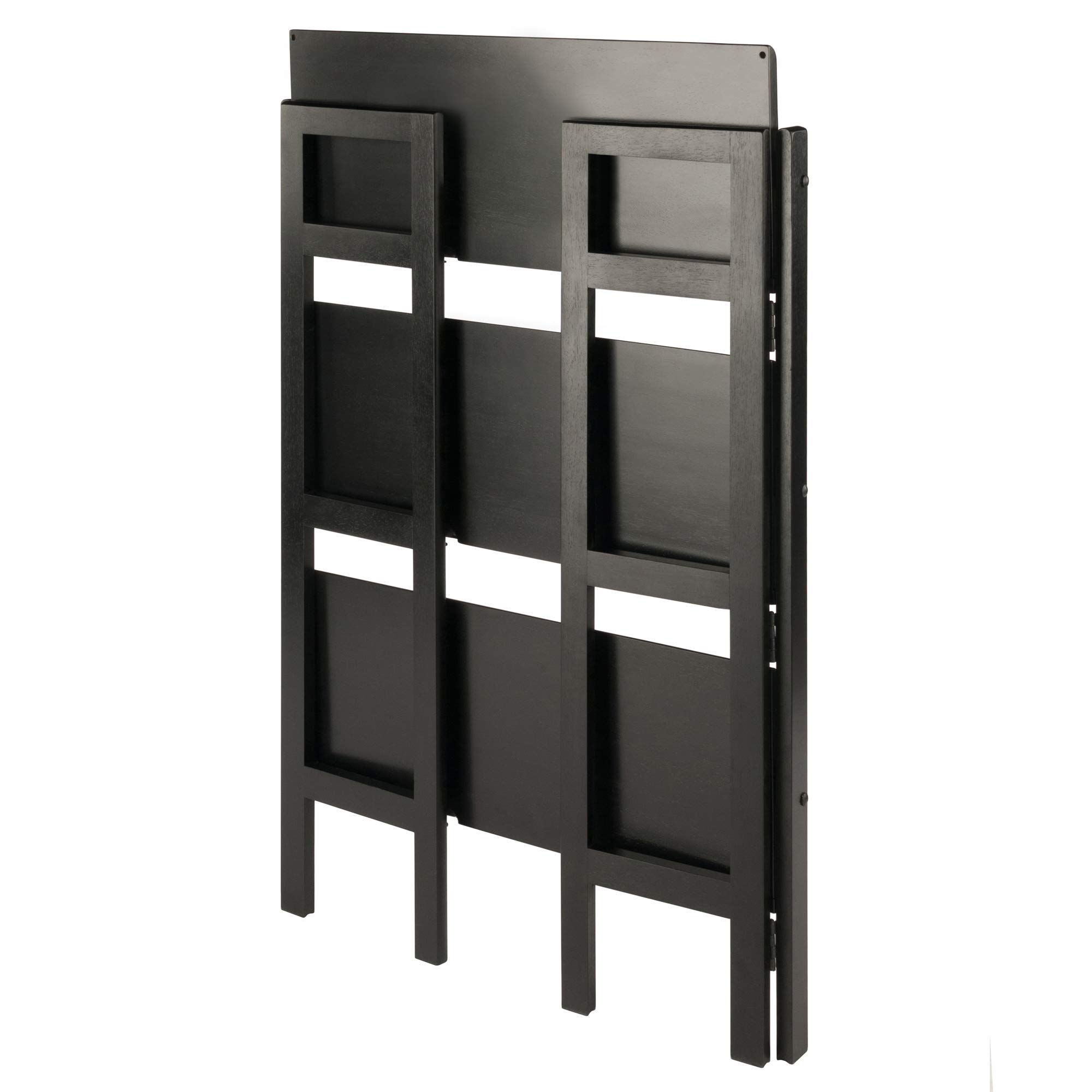 Winsome Wood Terry 3-Tier Black Wooden Shelf - Modern Storage Solution for Living Room, Bedroom, or Office Organization