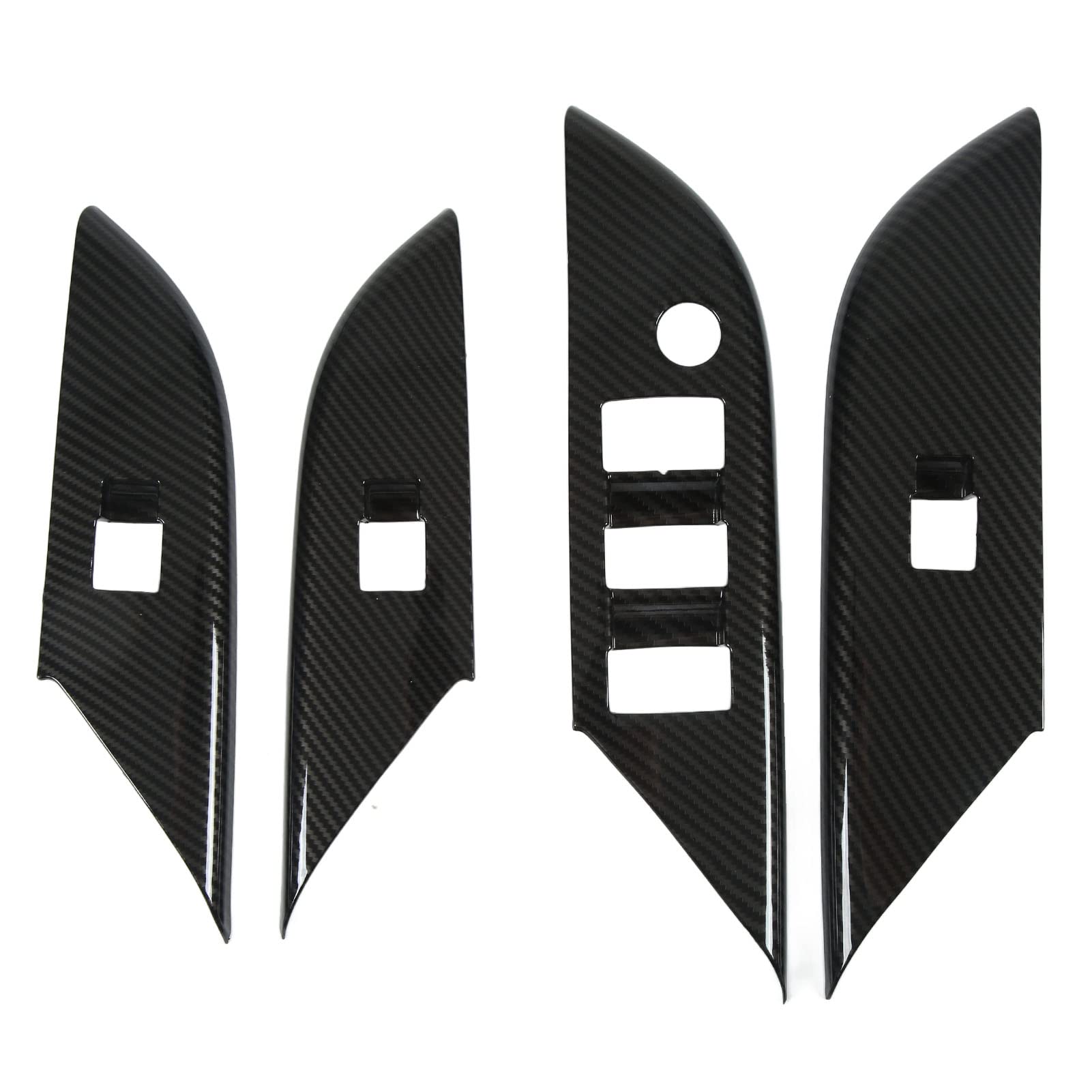 Carbon Fiber Door Lock Switch Trim & Window Control Panel Cover (4 Pcs) - Compatible with Toyota Hilux 2015-2021 LHD - Interior Car Accessories for Enhanced Style & Protection - Perfect for Off-Roading & Daily Commute