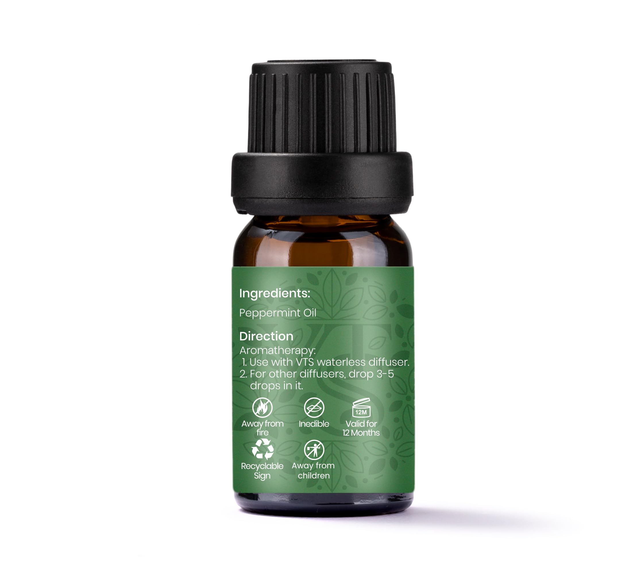 Natural Peppermint Essential Oil for Hair Growth & Aromatherapy - 0.34 fl oz (10ml) - Refreshing Scent for Diffusers, Massage & Stress Relief