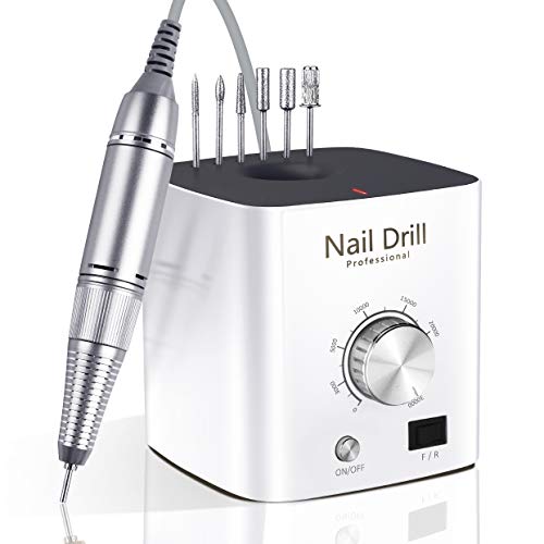 Professional Electric Nail Drill Machine 30000 RPM - BTArtbox Acrylic & Gel Nails Efile for Removal, Home & Salon Use - Perfect Gift for Women & Nail Artists (White) | Ideal for Manicures, Pedicures & Nail Art Designs