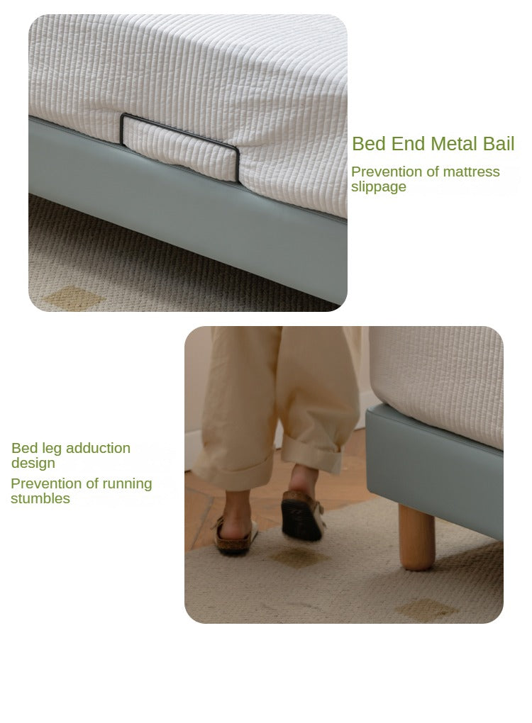 Organic Leather Kids Soft Bed - Comfortable & Durable Toddler Bed for Boys & Girls | Perfect for Nursery, Bedroom & Playroom