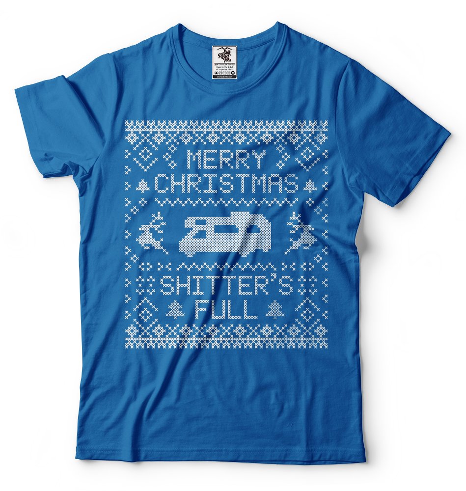 Funny Christmas T-Shirt - 'Shitter is Full' Holiday Humor Pop Culture Tee - Perfect for Ugly Sweater Parties & Festive Gatherings