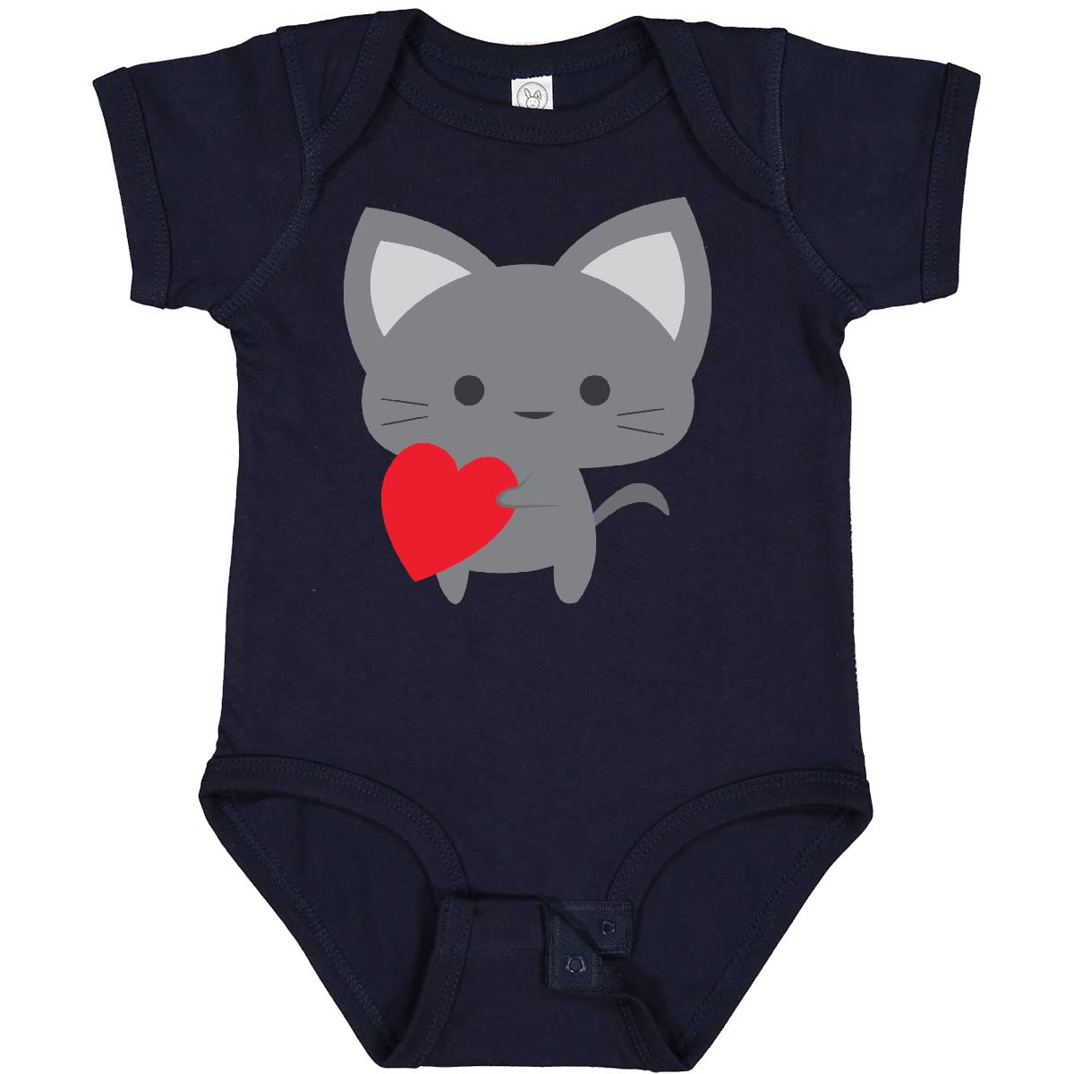 Inktastic Heart Cat Baby Bodysuit - Adorable Cotton Onesie for Newborns & Infants - Perfect for Family Photos, Baby Showers & Everyday Cuteness