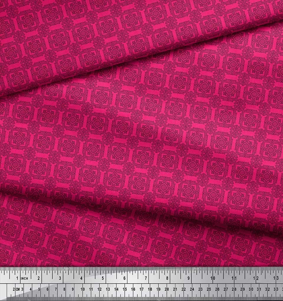 Soimoi Moss Georgette Brown Fabric by The Yard - 42 Inch Wide Floral Ethnic Print Material for Dresses, Scarves & DIY Crafts - Lightweight Printed Fabric for Bohemian Fashion & Home Decor