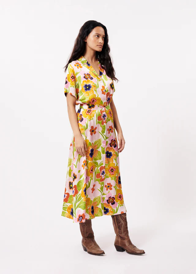 Celly Floral Skirt - Women's A-Line Midi Skirt with Elastic Waist, Perfect for Spring, Summer, and Casual Outfits