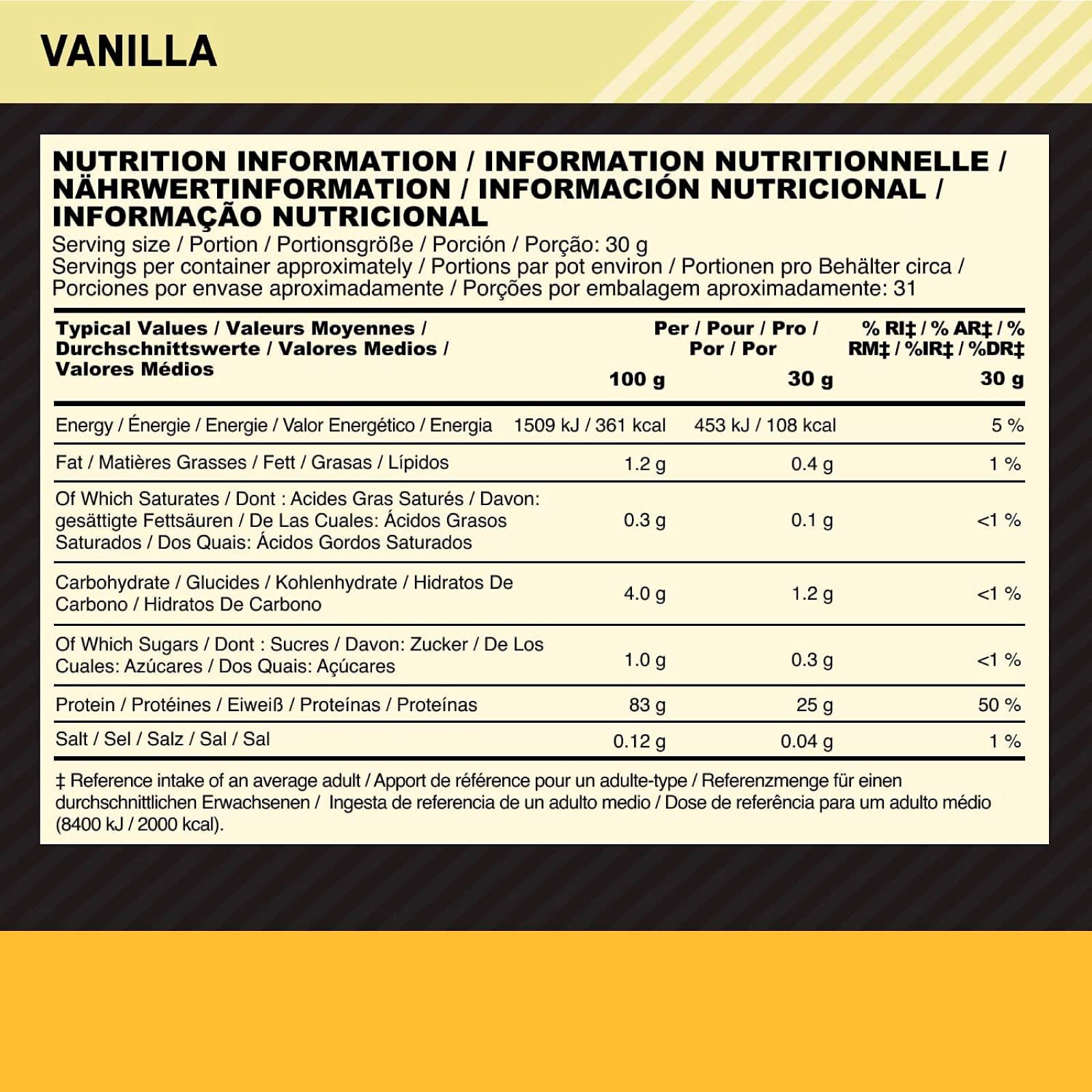 Optimum Nutrition 100% Gold Standard Whey Protein Powder Isolate - 31 Servings (930g) Vanilla BCAA for Muscle Recovery | Gym, Workout & Post-Exercise Supplement | Includes Free Shaker Bottle & Towel