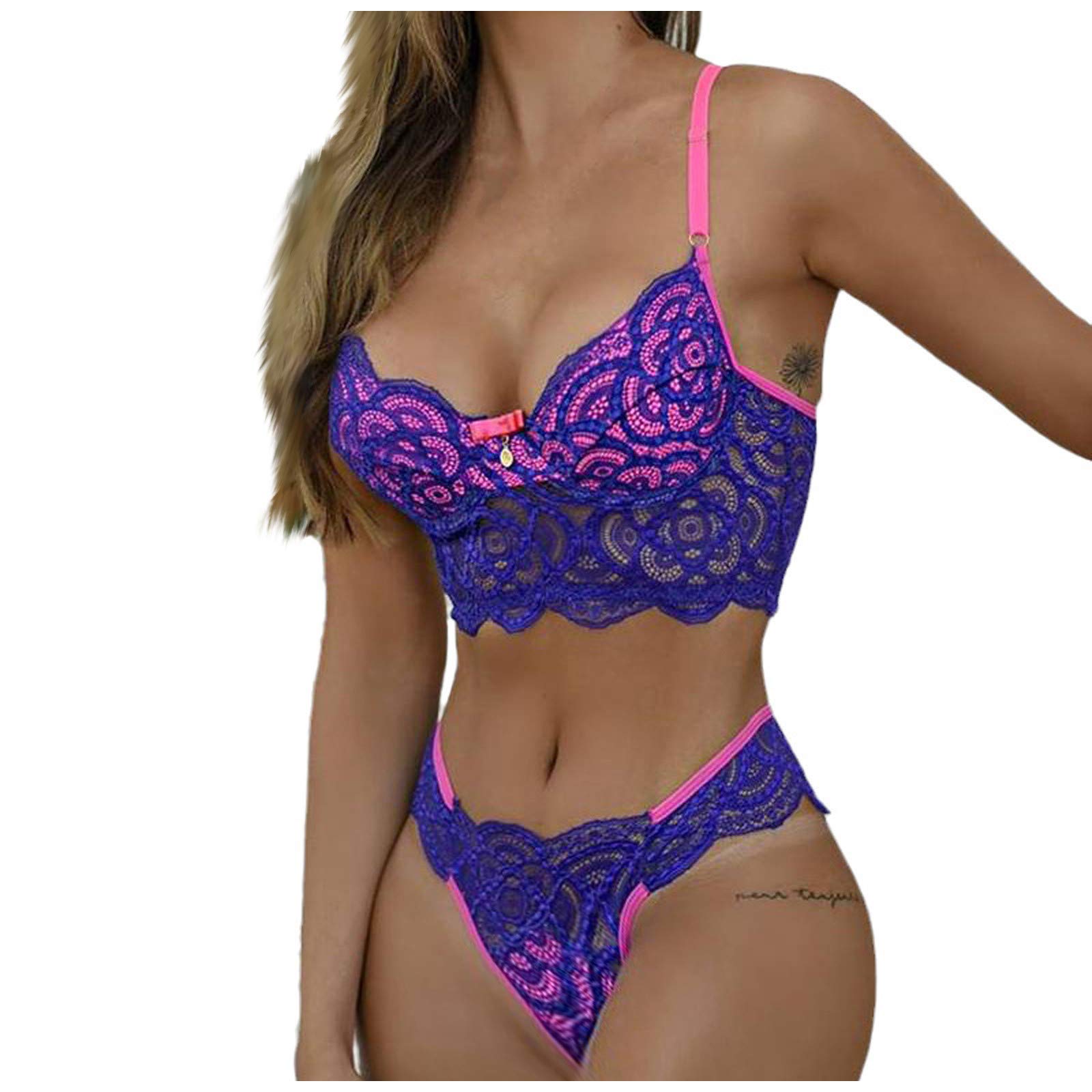 Sexy Lingerie Set for Women - Lace Embroidery Corset & Bra Fashion Set in Multiple Colors | Perfect for Valentine's Day, Bridal Shower & Romantic Nights