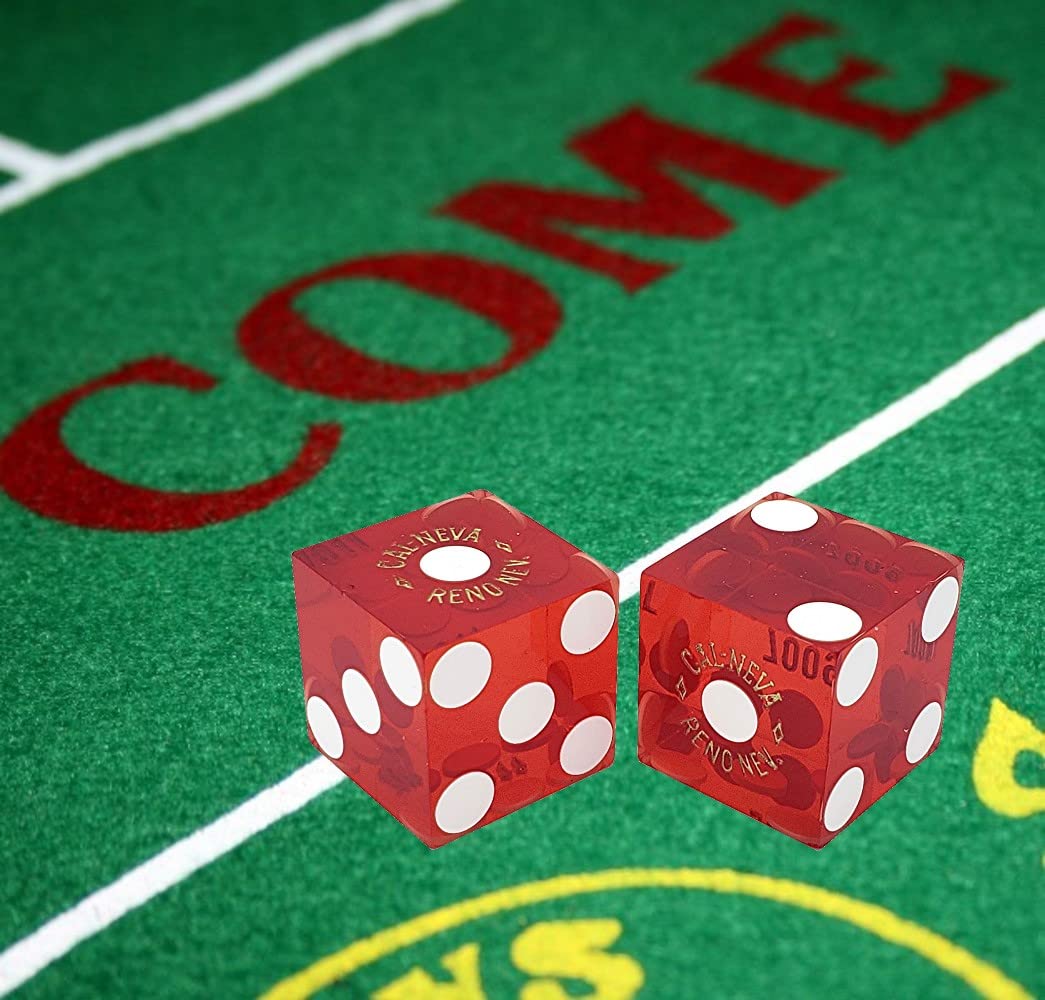 19mm Casino Craps Dice - Authentic Nevada Table-Played Red Dice for Gaming & Collecting