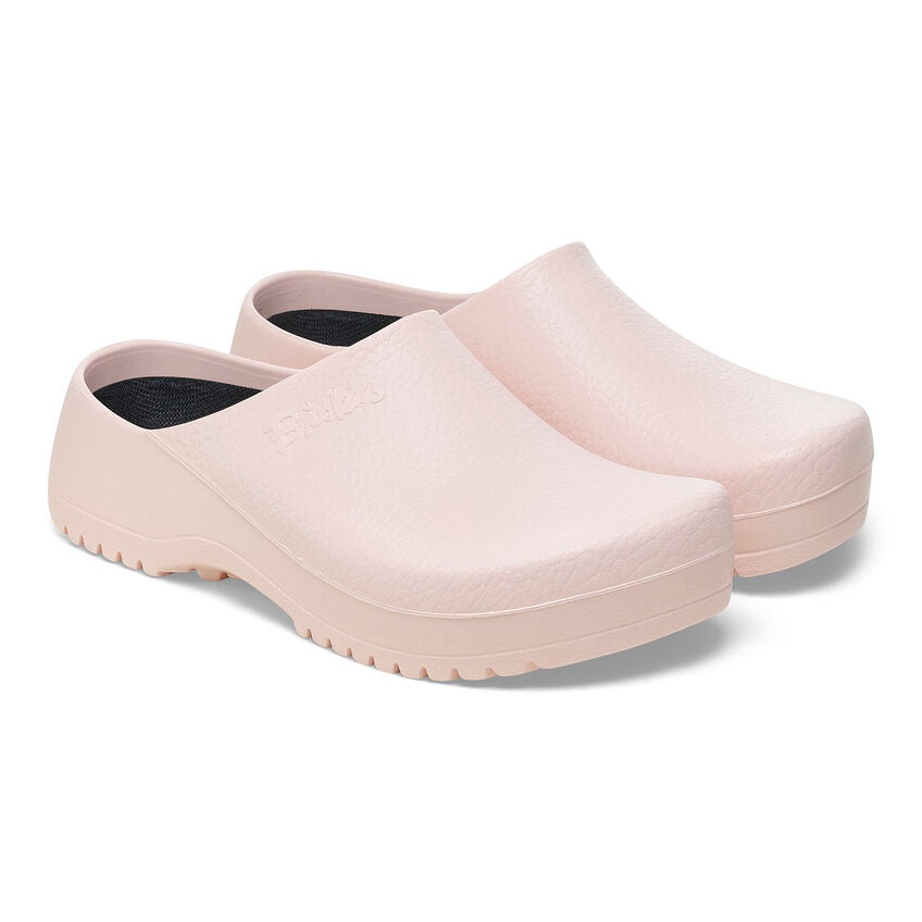 Birkenstock Women's Super Birki Polyurethane Clogs - Light Rose | Comfortable Slip-Resistant Shoes for Nurses, Chefs & Healthcare Workers