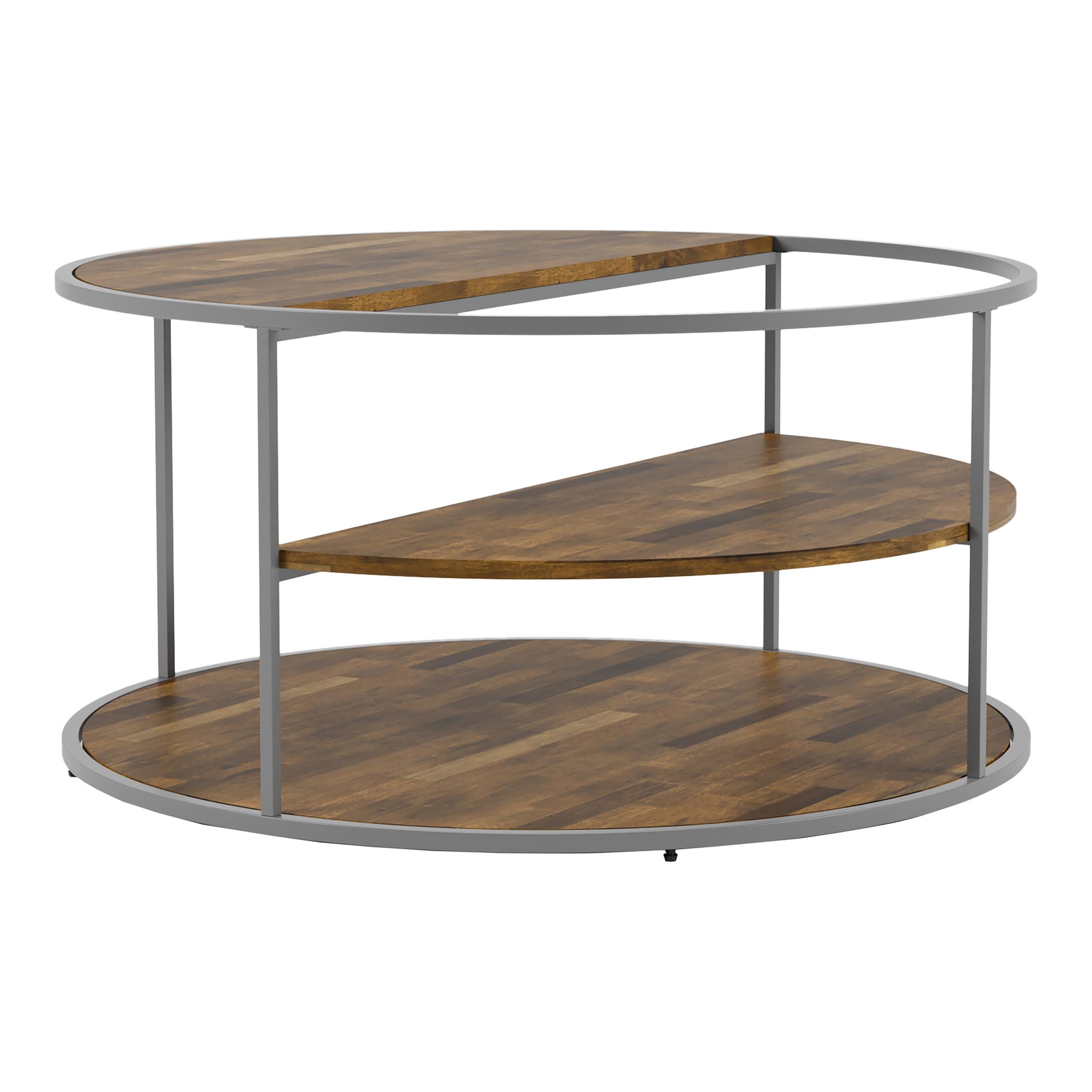 Furniture of America Marquesa Contemporary Gray Wood Round Coffee Table - Modern Living Room Centerpiece for Home Decor & Entertainment
