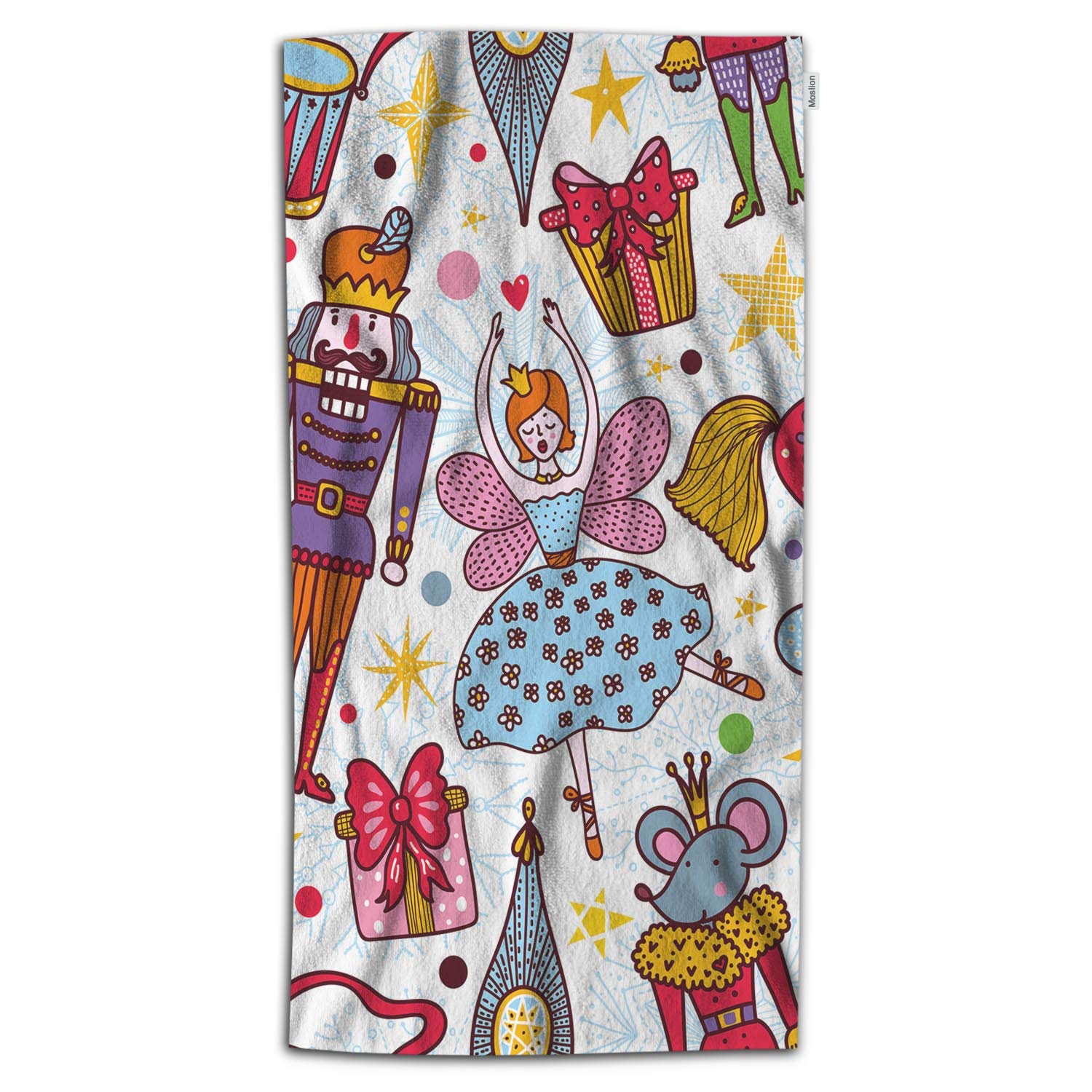Premium Christmas Nutcracker Bath Towels - Snowflake, Ballerina, Crown & Animal Star Designs - Soft Polyester Microfiber Decorative Bath Towel Set (64x32 Inches) - Perfect for Holiday Bathroom Decor, Guest Towels & Festive Home Accents