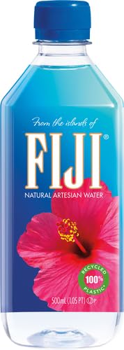 FIJI Natural Artesian Bottled Water 500 mL / 16.9 Fl Oz (Single Bottle) - Premium Hydration for Home, Office & Travel