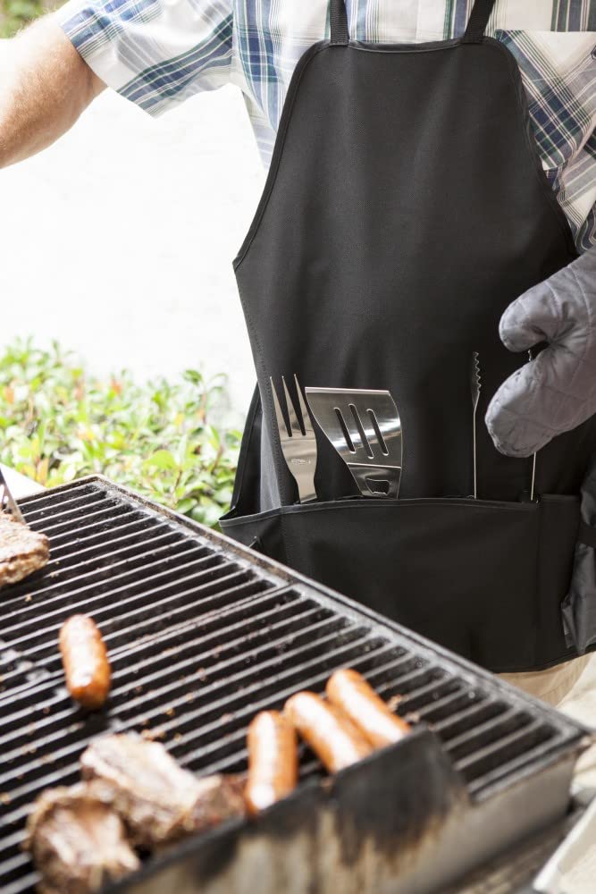 PICNIC TIME NCAA BBQ Apron Tote Pro Grill Set - Durable Grilling Accessories for Outdoor Cooking, Tailgating & Backyard Parties - Perfect Gift for BBQ Lovers & Sports Fans