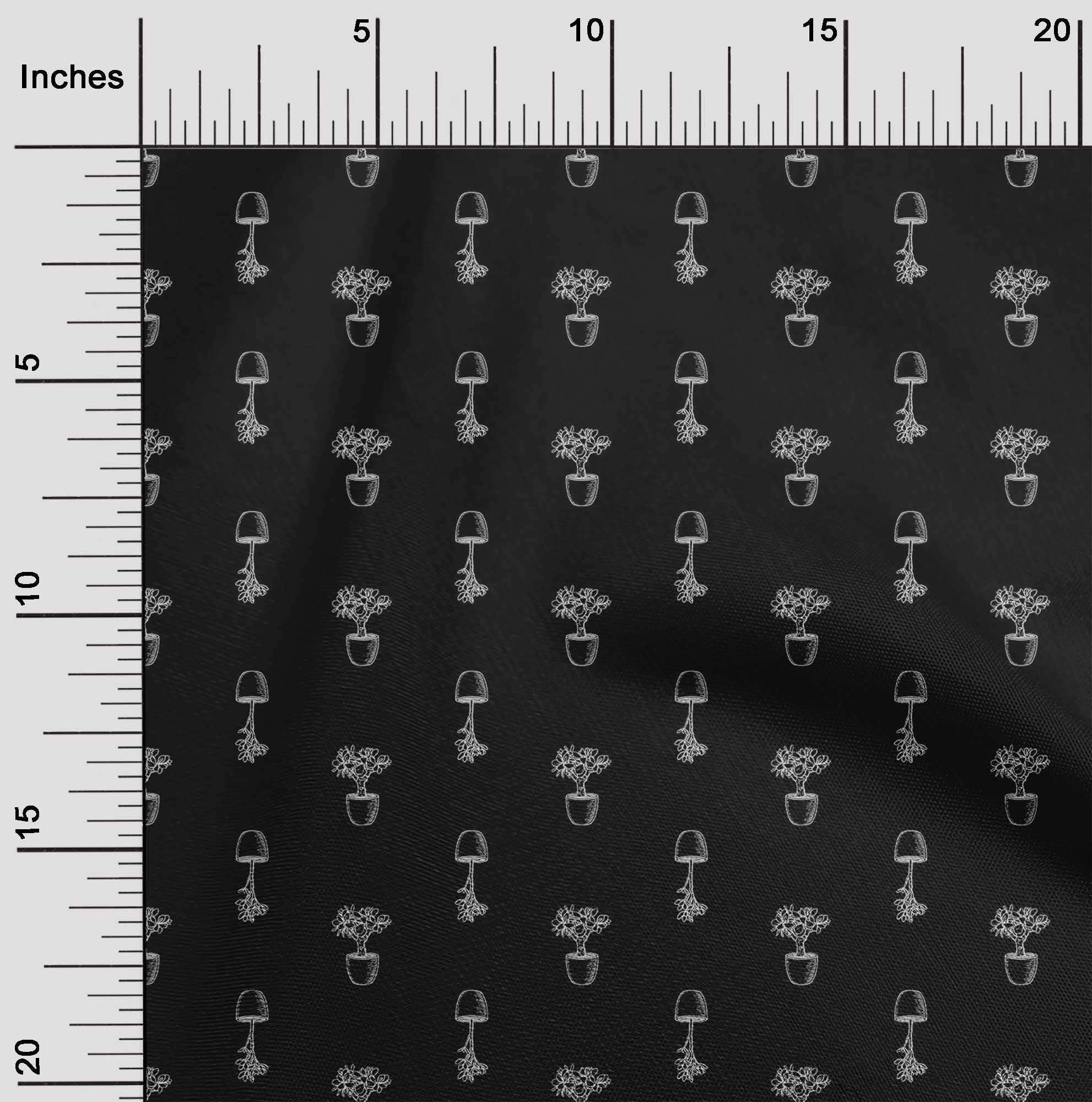 oneOone Silk Tabby Black Fabric - 42 Inch Wide Printed Fabric for House Plants, Craft Projects & Home Decor | Perfect for DIY Sewing, Upholstery & Decorative Accents