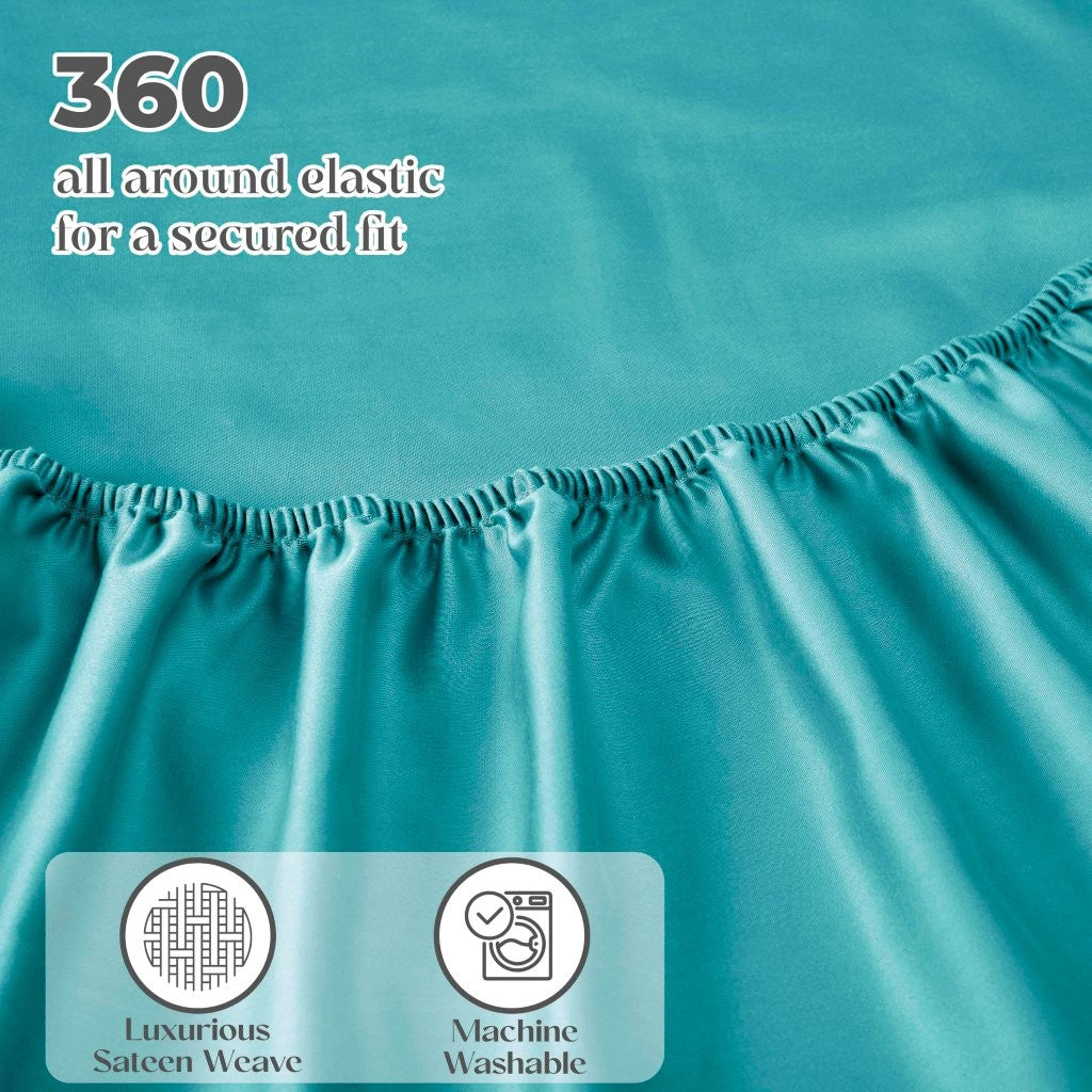 Premium 1400-1500 Thread Count Cotton Blend Deep Pocket Bed Sheet Set - Ultra Soft & Breathable for a Comfortable Sleep - Perfect for Master Bedroom, Guest Room & Dorm