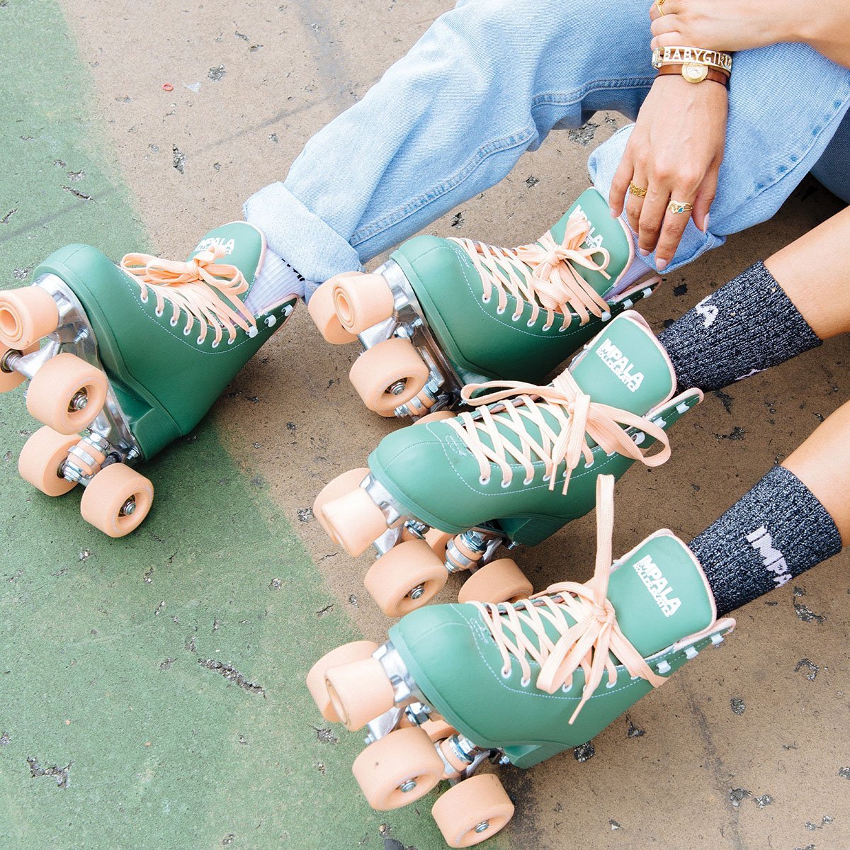 Impala Roller Skates for Women - Forest Green Outdoor & Indoor Quad Skates with Light-Up Wheels - Perfect for Rink, Park, Street Skating & Fitness