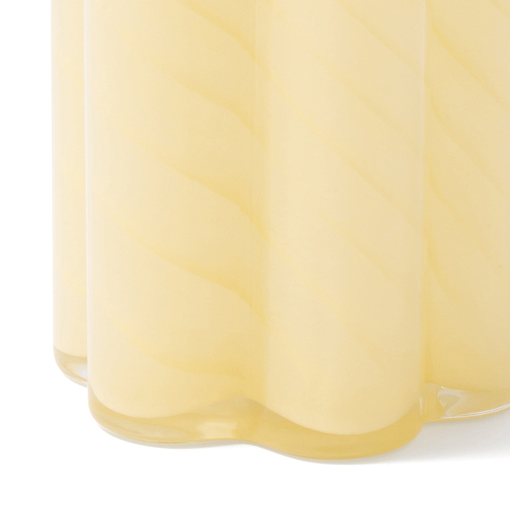 Light Yellow Floral Stripe Vase - Elegant Home Decor for Living Room, Dining Table & Wedding Centerpieces
