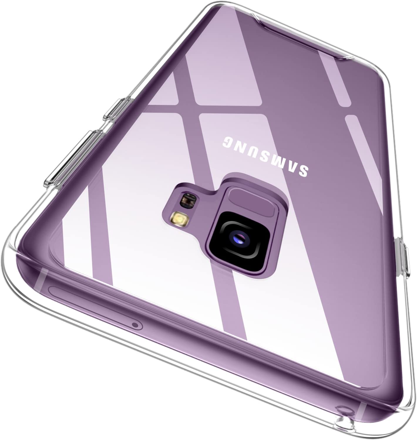 Rayboen Crystal Clear Shockproof Phone Case for Samsung Galaxy S9 - Flexible Transparent Hard PC Cover with Anti-Scratch Protection | Perfect for Everyday Use, Travel & Outdoor Activities