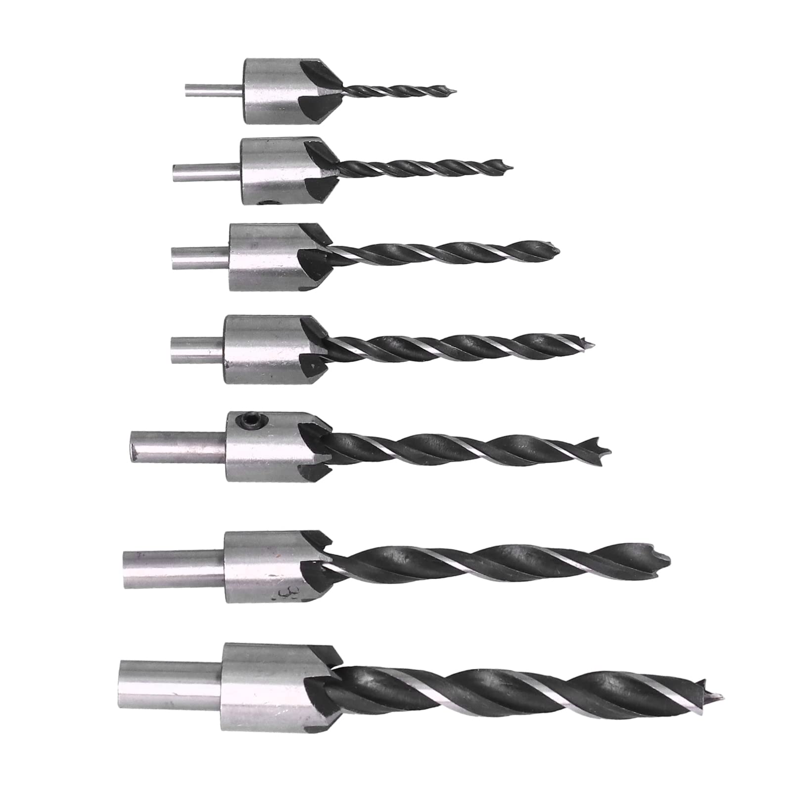High-Speed Steel Countersunk Drill Bit Set - Wear-Resistant 3-Point Wood Drill Bits for Hand Drills | Perfect for Woodworking, Cabinetry & DIY Projects