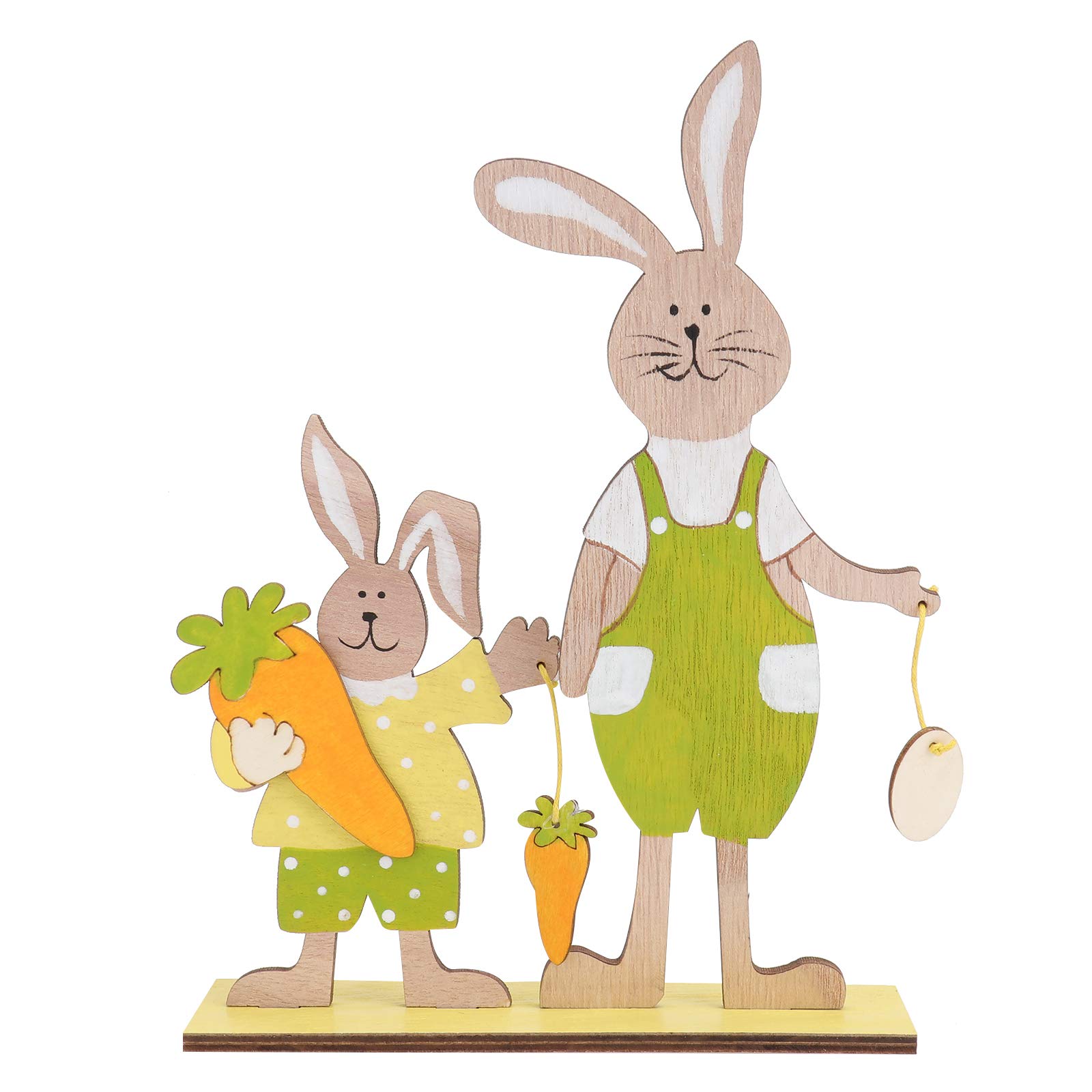 Handmade Wooden Easter Bunny Decoration - Cute Spring Home Decor for Easter Party, Holiday Celebration, Table Centerpiece & Gift Idea