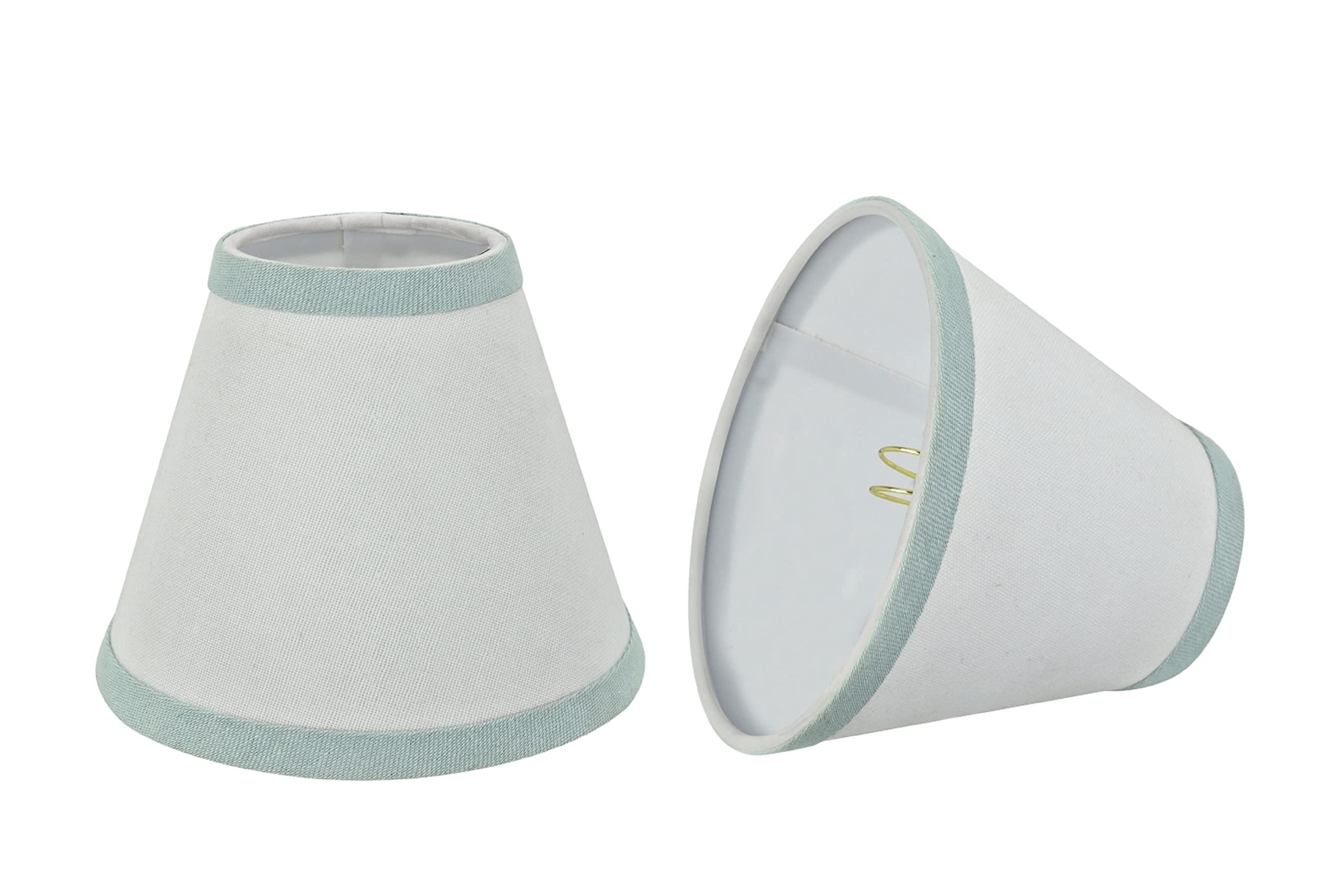 Aspen Creative 2-Pack Small Hardback Empire Chandelier Clip-On Lamp Shades - White Transitional Design, 6