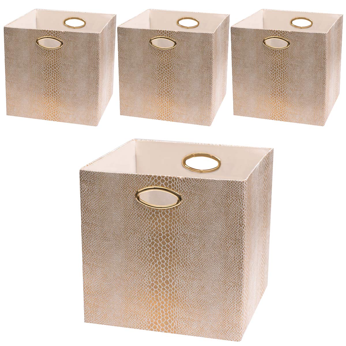 Fabric Storage Bins & Organizer Cubes (11x11x11, 4pcs) for Home Closet & Office