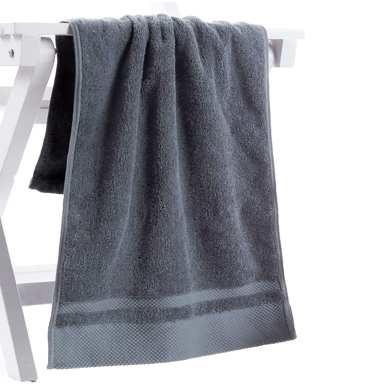 Premium 100% Natural Cotton Hand Towel 13x30 Inch - Soft Face Towel & Washcloth for Bathroom, Hotel, Spa - Light Grey - Ideal for Skincare, Makeup Removal & Gentle Exfoliation