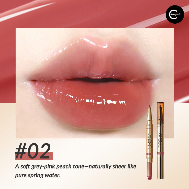 OUT OF OFFICE Dual Ended Sculpting Lip Gloss Stick - Hydrating Plumping Lip Gloss & Lip Liner 2-in-1 - Perfect for Day & Night Makeup Looks