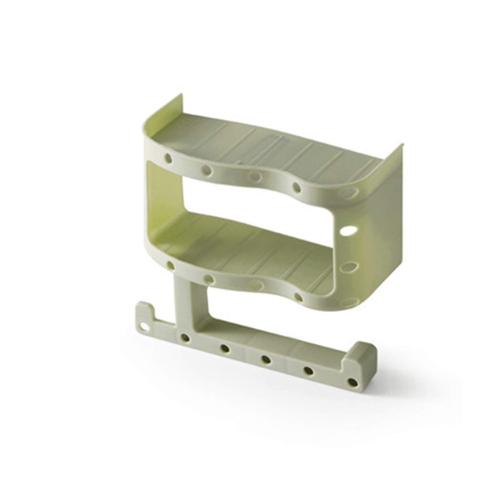 Water Resistant Plastic Wall Mounted Toilet Paper Holder with Strong Suction - Bathroom Tissue Roll Dispenser (Green) | Perfect for Small Spaces, RVs & Modern Bathrooms