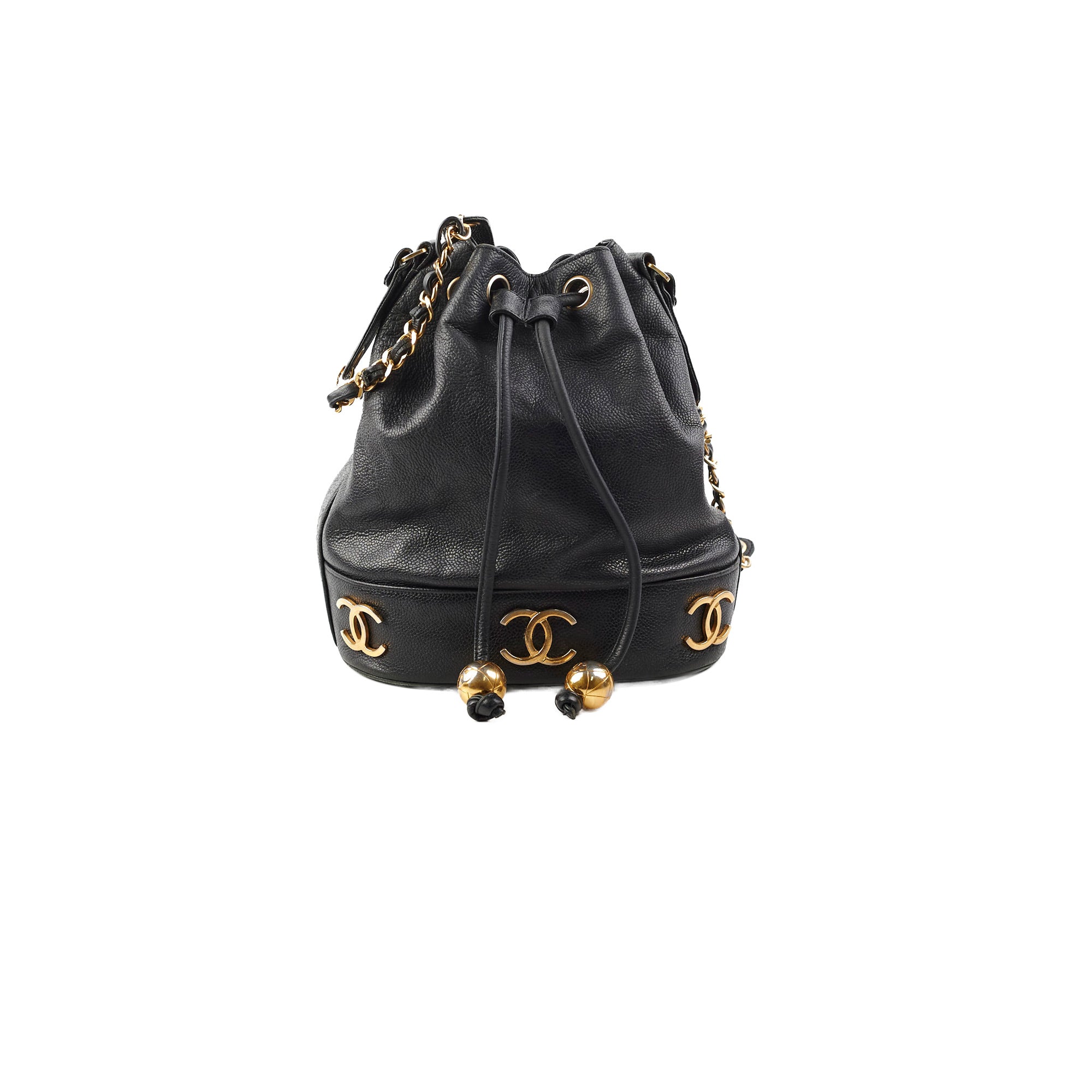 Chanel Black Caviar Leather Bucket Bag - Luxury Designer Handbag for Women, Perfect for Everyday Use, Work & Travel