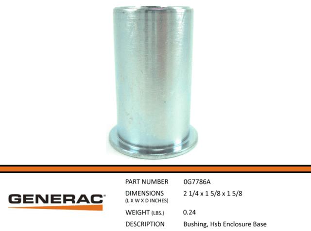 Generac 0G7786A HSB Enclosure Base Bushing - Replacement Part for Generac Generators - Ideal for Home Backup Power Systems & Outdoor Generator Maintenance