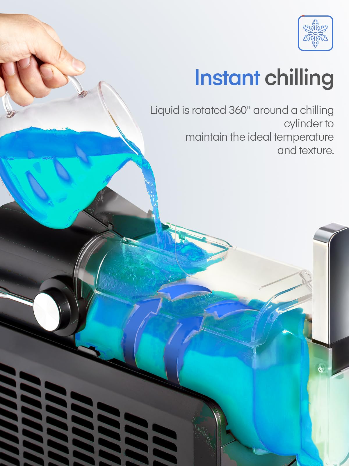 FOHERE Commercial Slushie Machine - No Ice Needed, Self-Cleaning Frozen Drink Maker for Home & Business - 5 Preset Modes for Margaritas, Frappés, Milkshakes - Perfect for Parties, Restaurants & Summer Refreshments