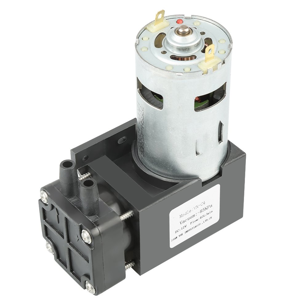 12V DC Mini Vacuum Pump - 42W Brushed Oilless Design, 85KPa 40L/min for HVAC, Medical Equipment, and DIY Projects