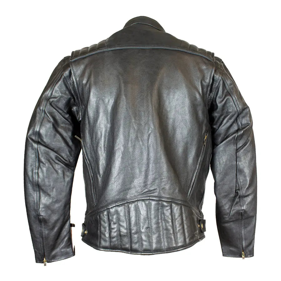 Open Road Men's Ribbed Padding Leather Motorcycle Jacket - Stylish Protective Biker Jacket for Riding & Outdoor Adventures