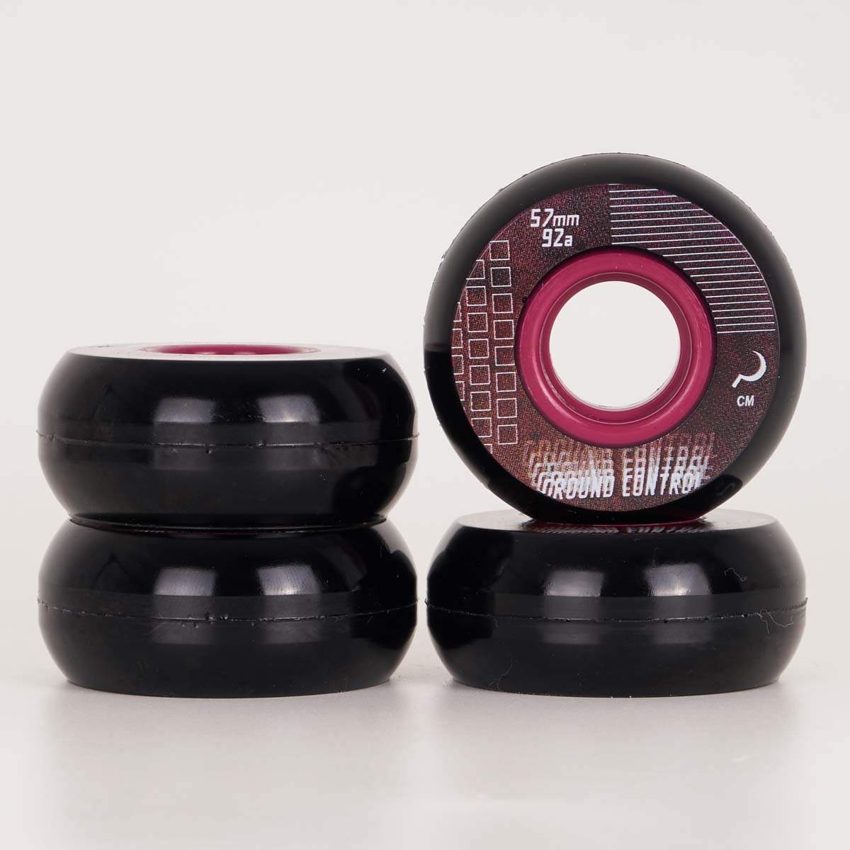 Ground Control Wheels 57mm 92a Black - Premium Skateboard Wheels for Street & Park Riding - Perfect for Tricks & Smooth Cruising