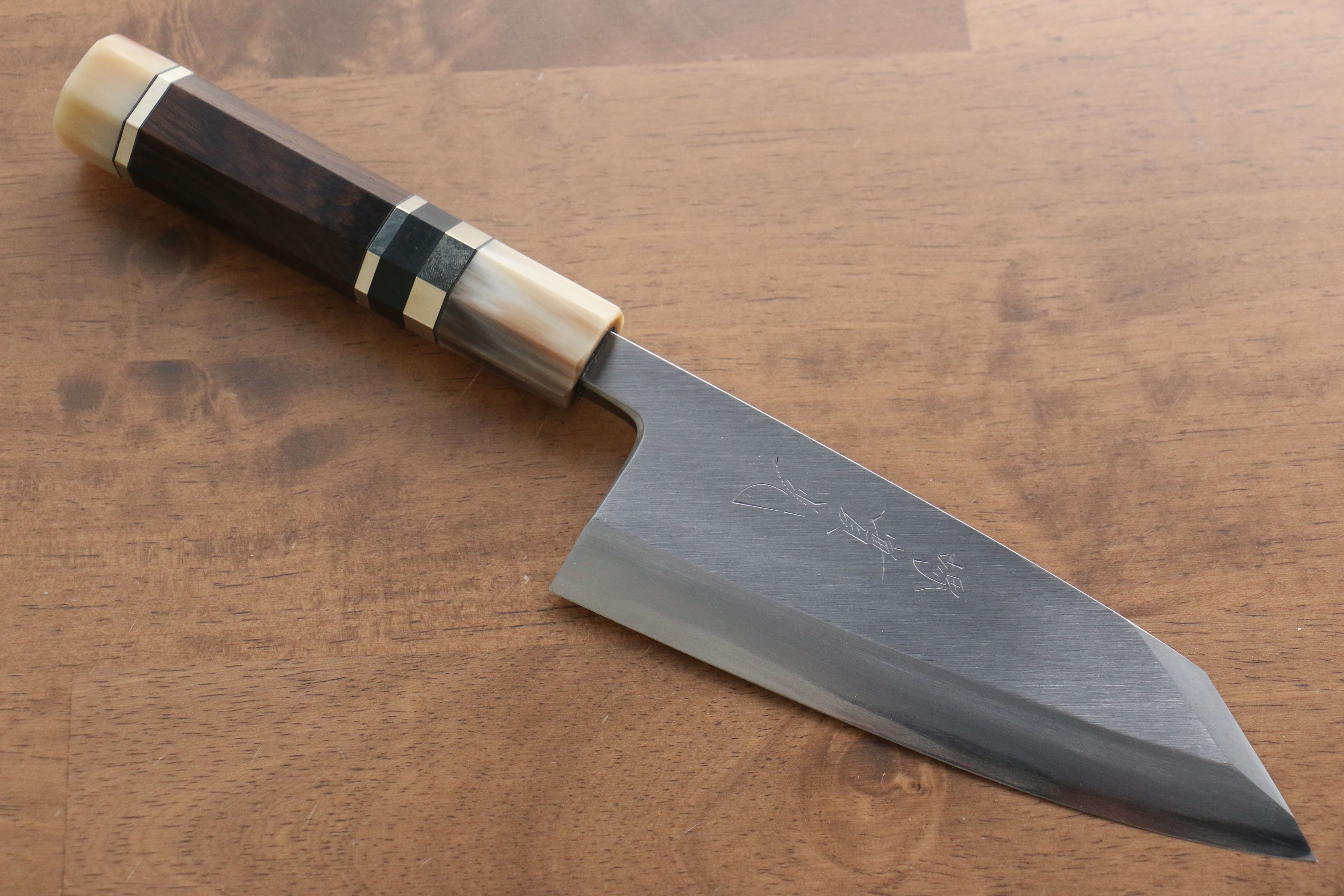Premium Jikko Shiko White Steel Kiritsuke Deba Knife 150mm - Handcrafted Japanese Kitchen Knife with Ebony Wood & Double Ring Handle - Perfect for Sushi, Fish Filleting & Precision Cutting