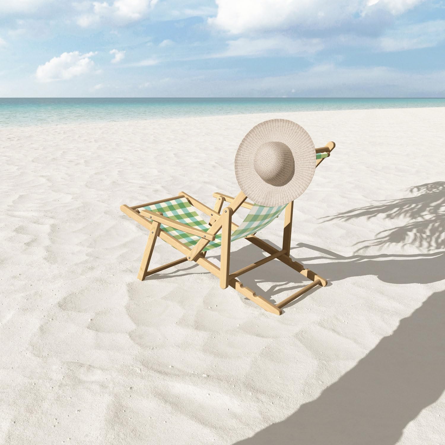 Deny Designs Outdoor Sling Chair - Lightweight Patio Lounge Chair with Breathable Fabric, Perfect for Poolside, Beach, Garden & Backyard Relaxation (Green, One Size)
