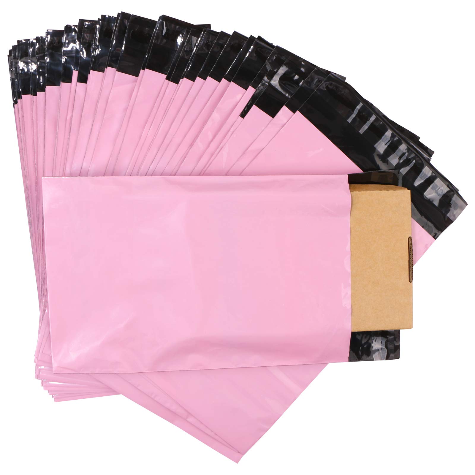 10 x 13.6 Inch Pink Poly Mailer Envelopes - Self Adhesive Waterproof Shipping Bags (Pack of 30) - Tear-Proof Postal Packaging for Ecommerce, Clothing & Small Business Shipments