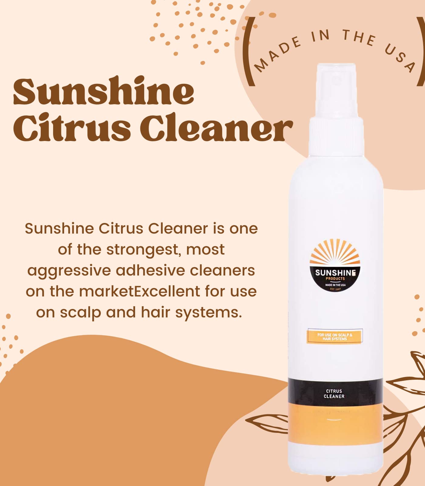 Sunshine Tape Solvent Spray Remover for Lace Wigs, Toupees & Hair Extensions | 8oz Adhesive Cleaner | Fast-Acting Formula for Wig Glue, Tape Residue | Perfect for Salon, Home & Professional Use