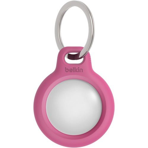 Apple AirTag Holder with Keychain - Secure Anti-Lost Tracker Case for Keys, Wallet & Bags (Pink) - Perfect for Travel, Hiking & Everyday Use