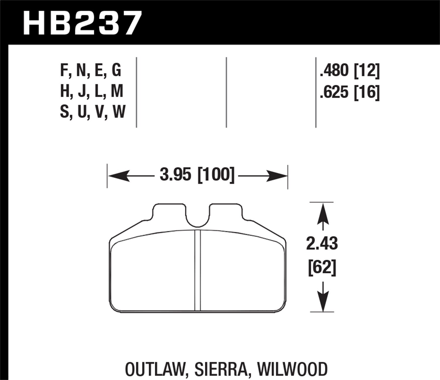 HB237W.625 DTC-30 High-Performance Motorsport Brake Pads - Ideal for Racing, Track Days & High-Speed Driving