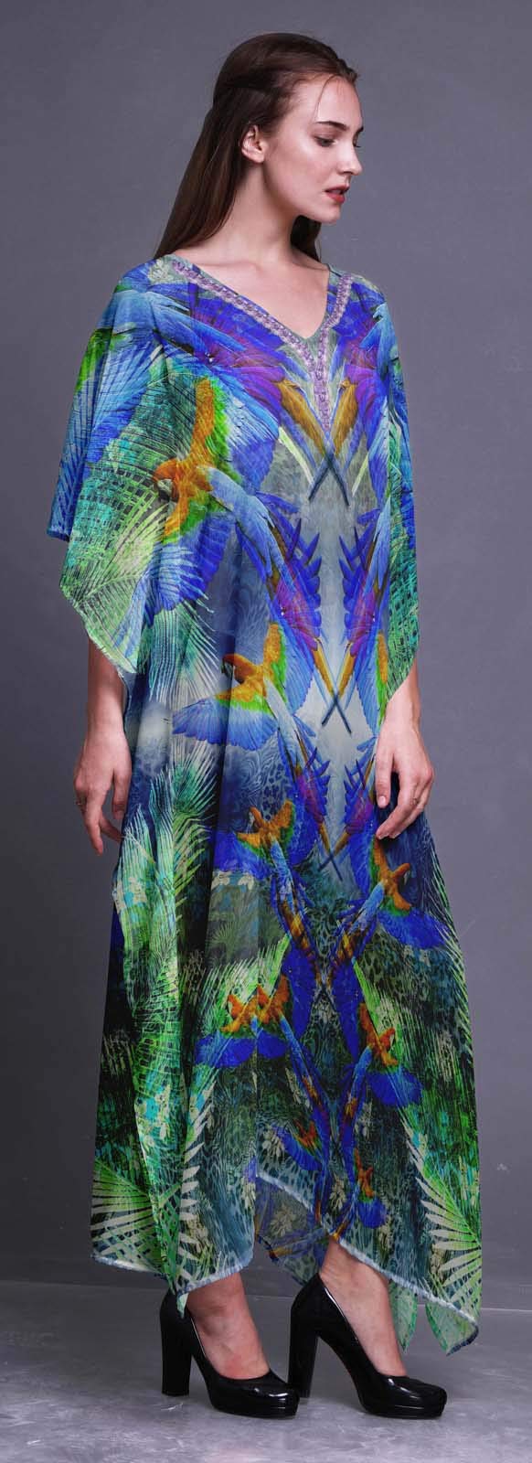 Plus Size Kaftan Dresses for Women - Flowy Summer Beach Cover Up, Boho Kimono Maxi Dress for Lounge, Pool & Vacation | Lightweight Casual Wear