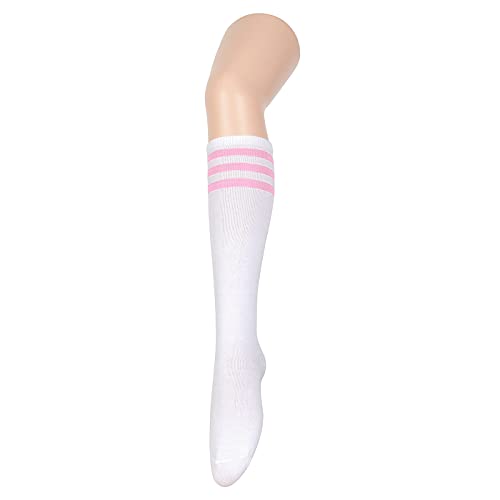 C White With Pink Stripes