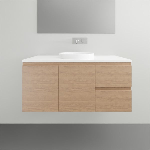 ADP Glacier Lite 60-Inch Double Sink Bathroom Vanity with Solid Surface Countertop - Modern Space-Saving Design for Small Bathrooms & Powder Rooms