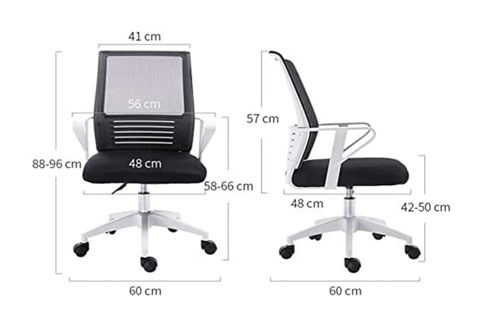 Ergonomic Mesh Office Chair with Padded Seat - Adjustable Height Swivel Computer Desk Chair for Home & Gaming - One-Piece Backrest for Comfort - Black (Ideal for Work, Study & Gaming)
