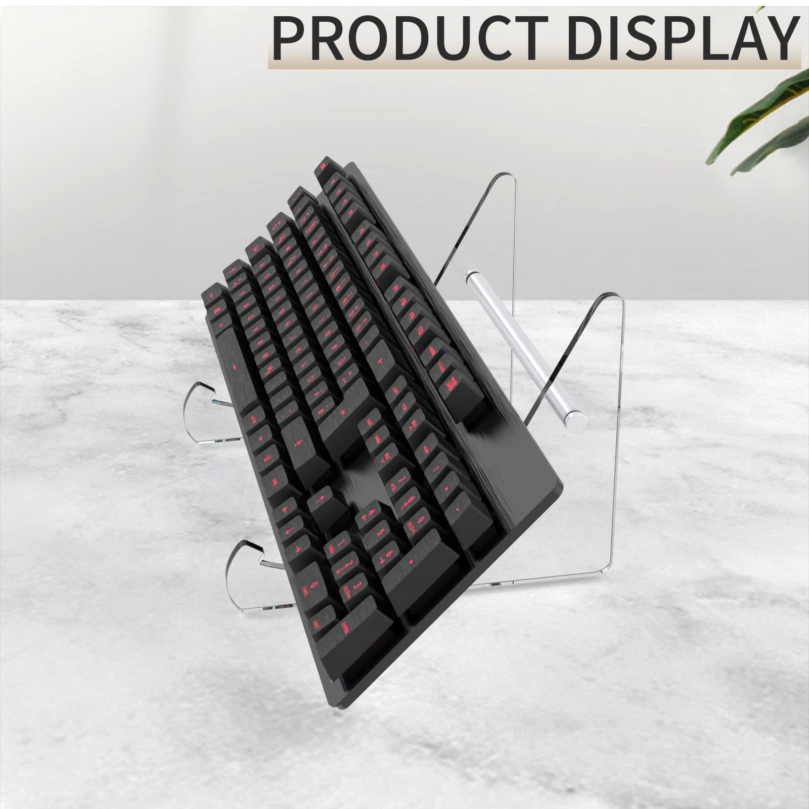 YIMAGUJRX RUNJRX 2-Tier Acrylic Keyboard Stand for Mechanical & Gaming Keyboards - Transparent Display Holder (1 Piece) - Perfect for Desk Organization, Keyboard Showcase & Gaming Setup